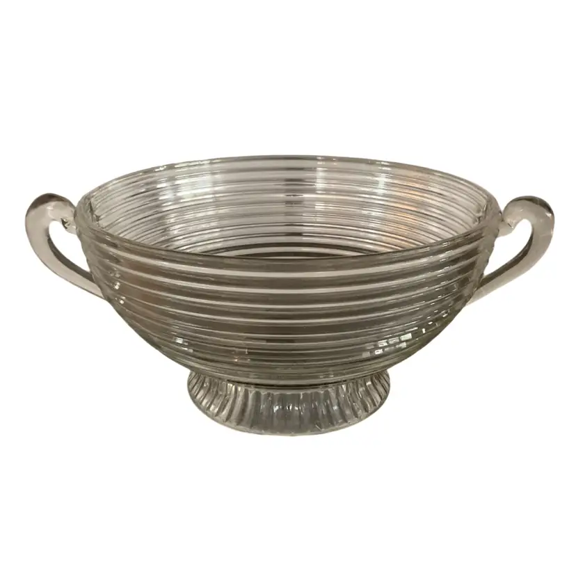 🎉Manhattan Clear Glass Ribbed Fruit Bowl