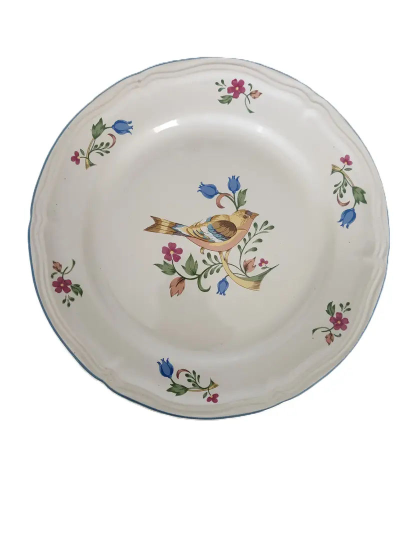 39-Tienshan Stoneware Aviary Plate 10 1/2 Inches