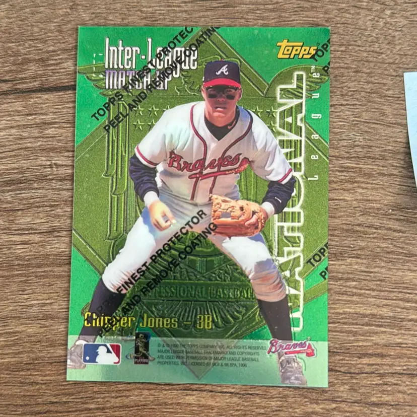 Chipper Jones / Mo Vaughn
1996 Topps Finest
Inter League Matchup
Atlanta Braves / Boston Red Sox