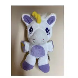 Wuggle Pets Stuffed Animal Unicorn White Purple Yellow 6" Kids Toy READ