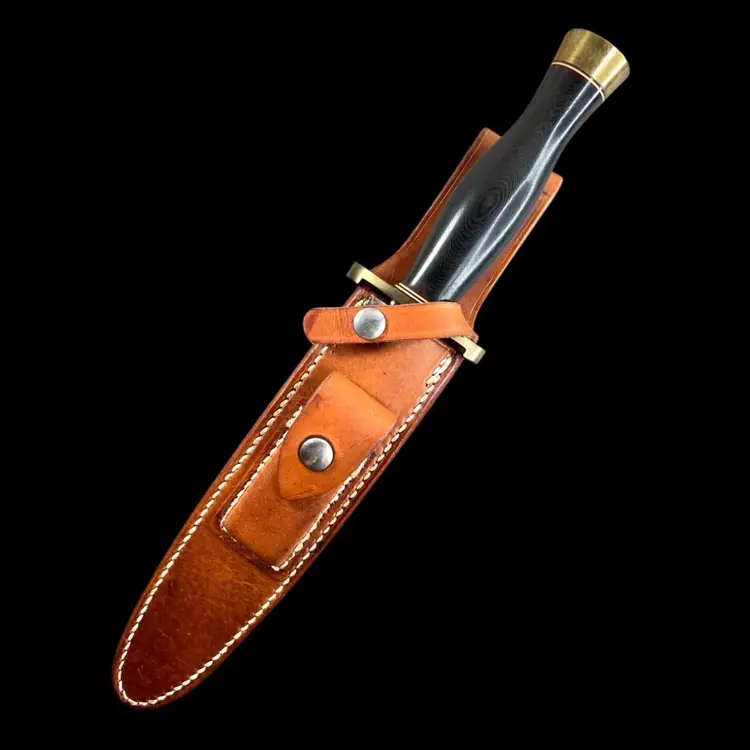 1988 Vintage Randall Collectible Hunting Knife. Model #2 Style. 8" Blade. 13” Overall Length. Leather Sheath With Sharpening Stone Included.