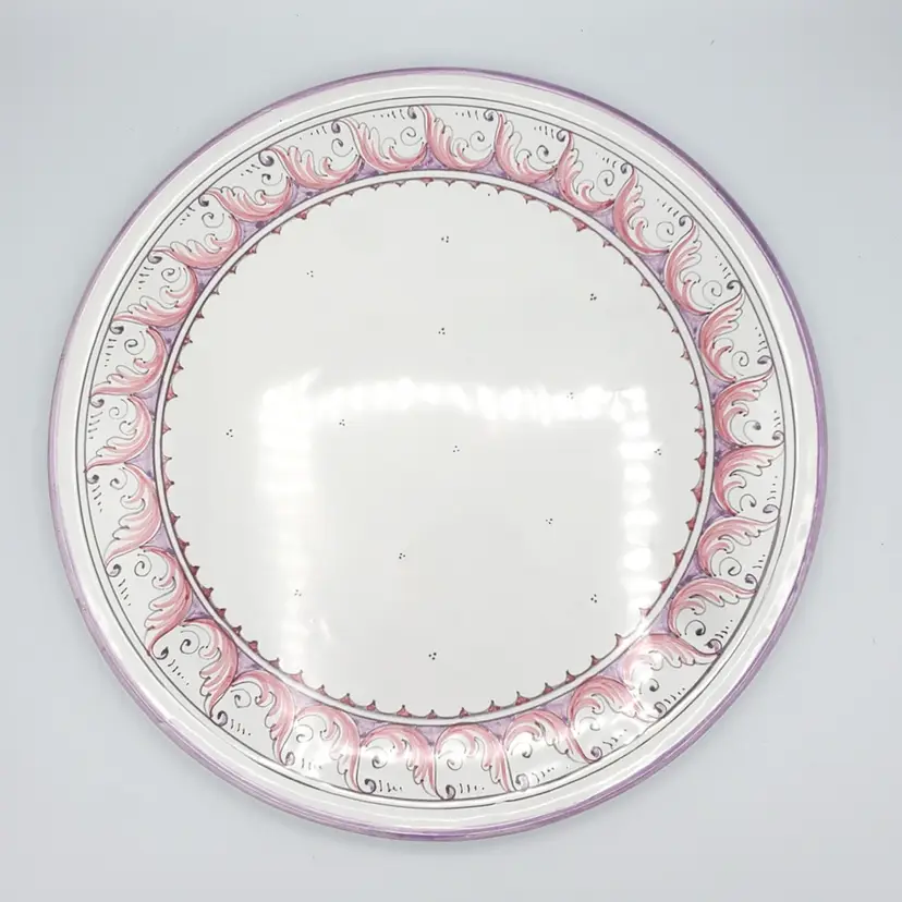 Purple, Pink and White Italian Cake Plate/Chop Plate/Charger Venezia-Florio Italy