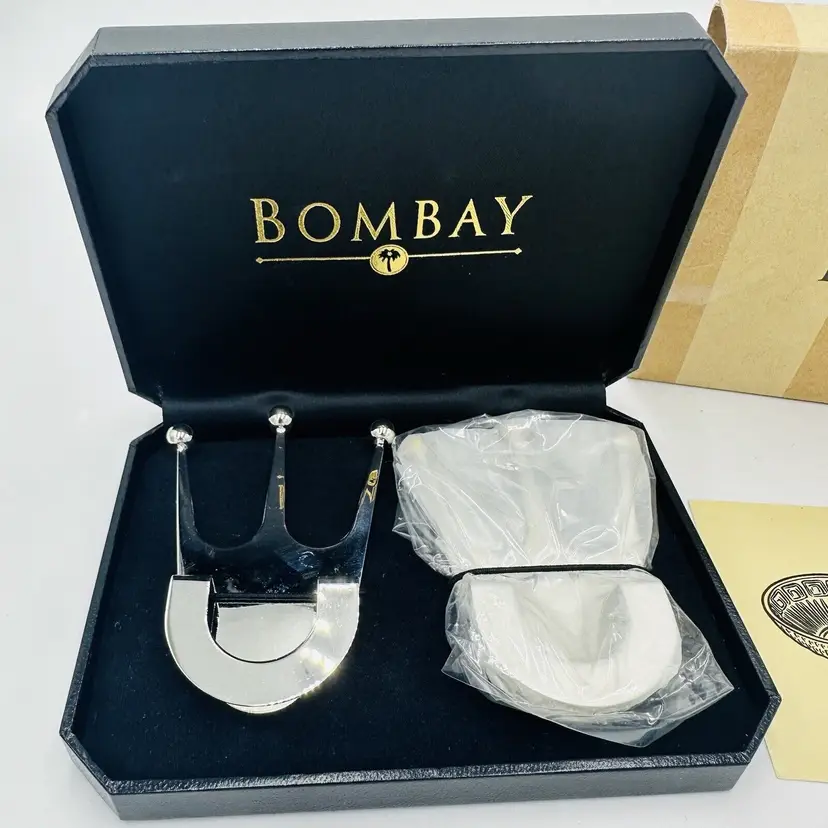 Bombay Co Serving Spoon & Fork Holders Crown Silver Plated Set Complete Vintage