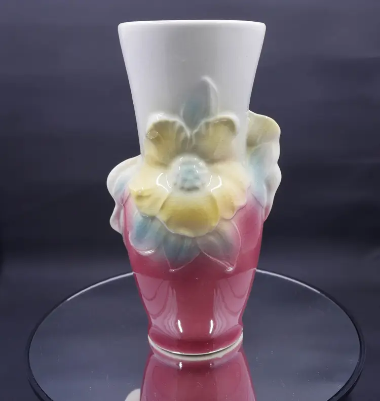 Royal Copley Hand-Painted Floral Vase