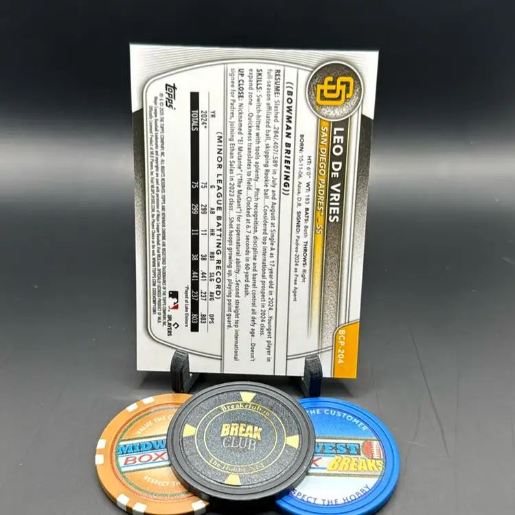 Leo De Vries 078/125 Aqua Pulsar 2025 Bowman Chrome San Diego Padres