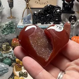 Druzy Carnelian Heart # 78