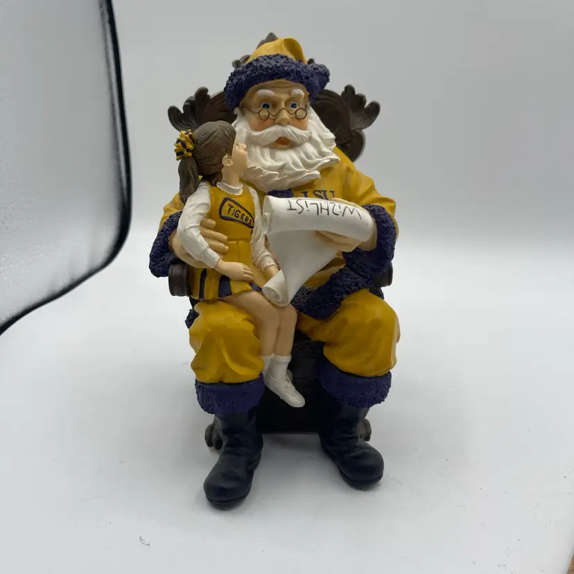 LSU LOUISIANA STATE Wishlist Santa Figurine Collegiate Christmas FIGURE
