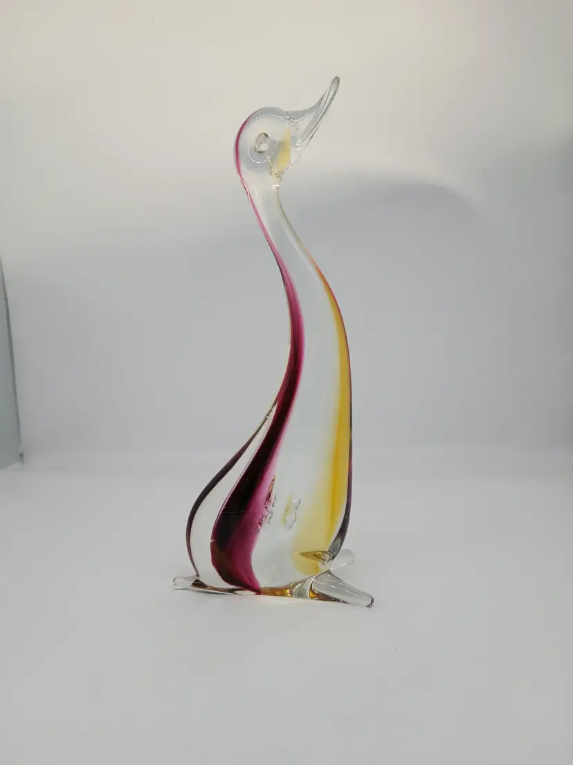 Vintage Murano Large Art Glass Long Neck Duck Goose Figurine 13"