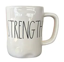 Rae Dunn Mug “Strength” White Coffee Tea Mug Cup