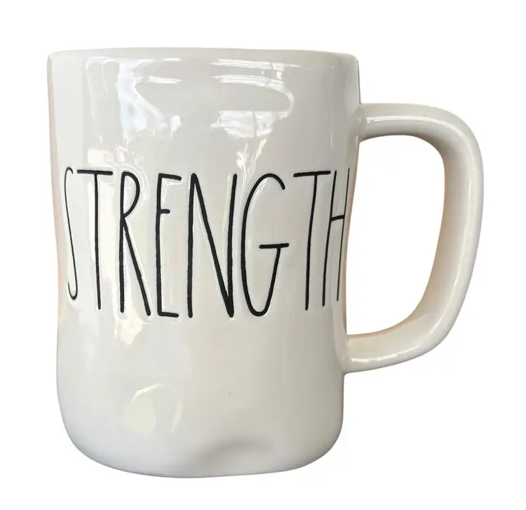 Rae Dunn Mug “Strength” White Coffee Tea Mug Cup