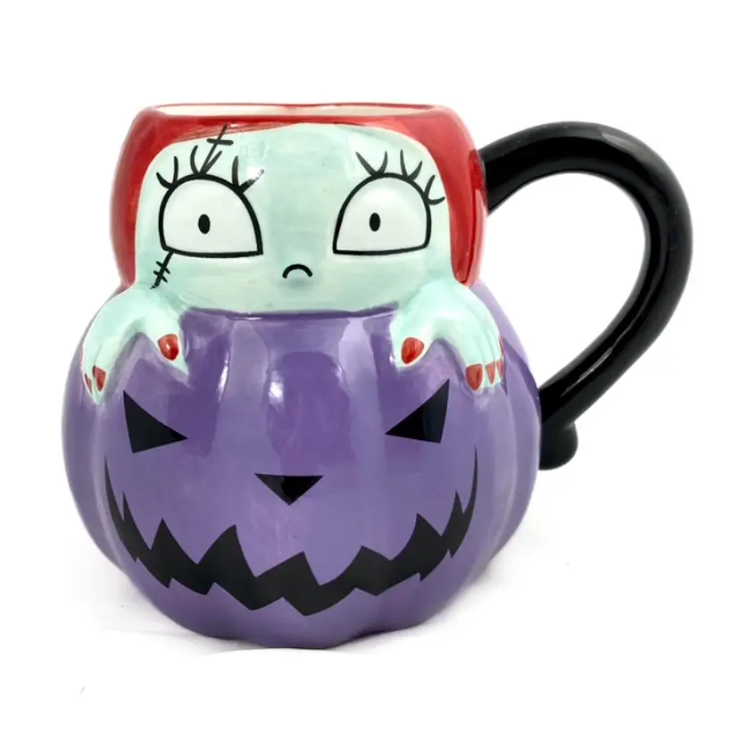 Sally 3D Ceramic Nightmare Before Christmas Halloween Purple Pumpkin Mug 20oz