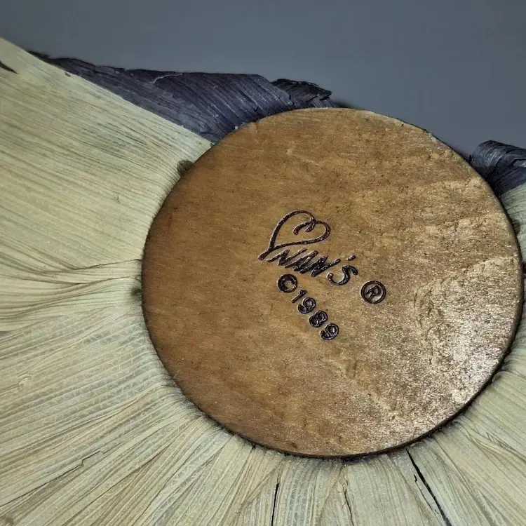 Corn Husk Doll Doing Needle Point Vintage