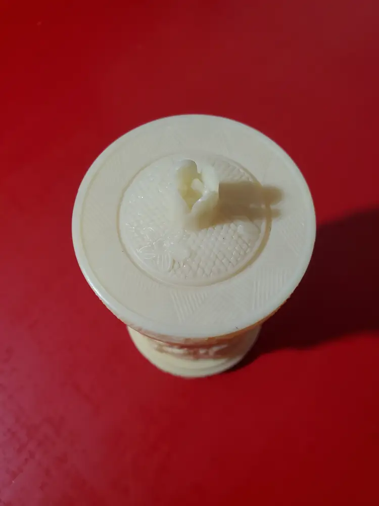 Vintage Floral Carved Celluloid Plastic Appetizer Fork Holder Cocktail Picks