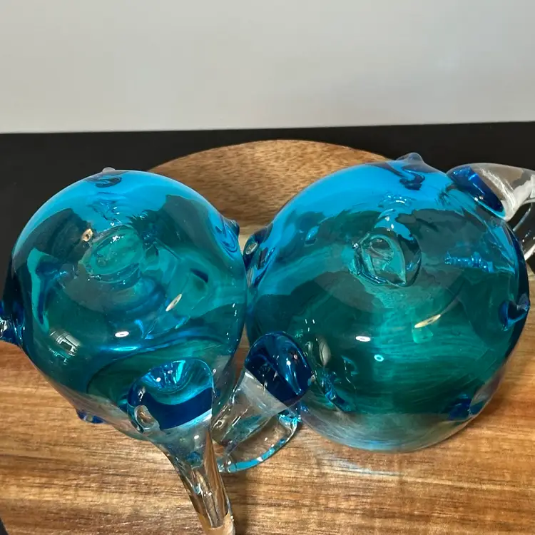 Vintage Bischoff Art Glass Creamer & Sugar Set