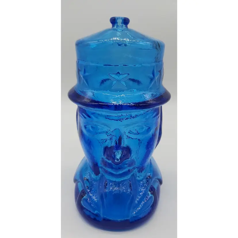 Wheaton Uncle Sam Blue Glass Bank