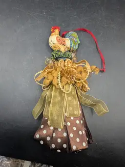 Rooster Finial Tassel Ornament Possibly By Silvestri