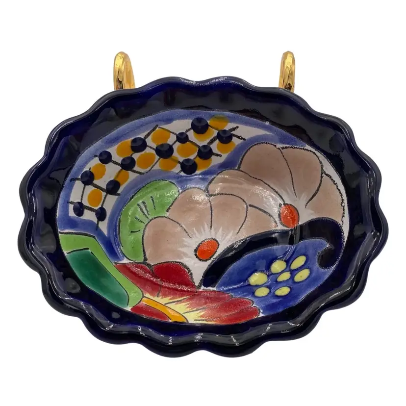 Mexican Talavera Salsa Bowl/Trinket Dish, Hand-Painted Pottery, Lead Free, 5.5"