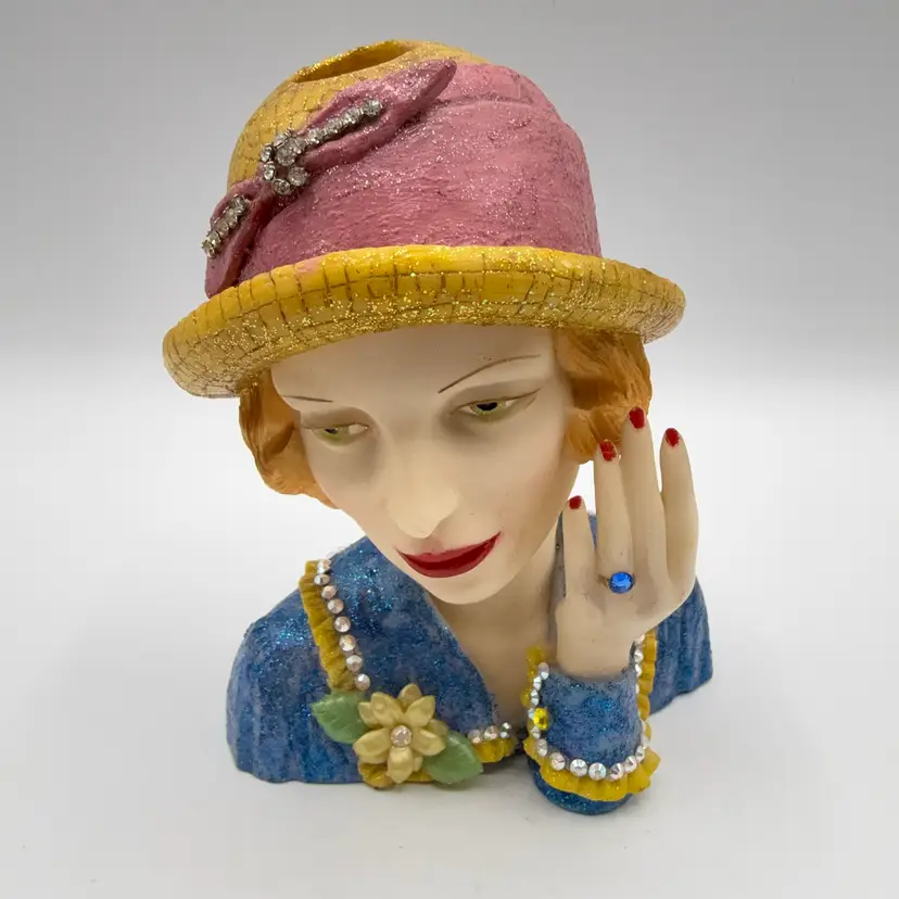 Cameo Girls Lady Vase Angeline Repainted And Blinged!