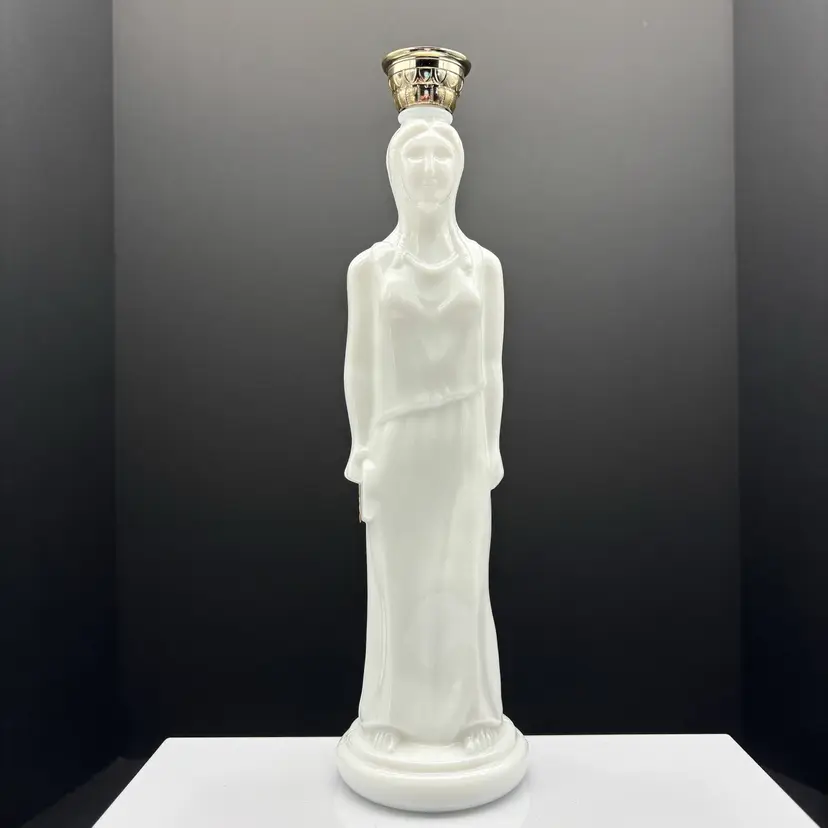 Avon Athena Greek Goddess Milk Glass Decanter