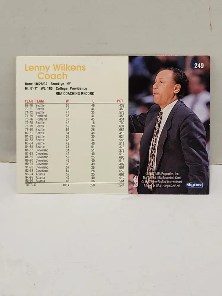 1996-97 Hoops #249 Lenny Wilkens CO ~ Atlanta Hawks