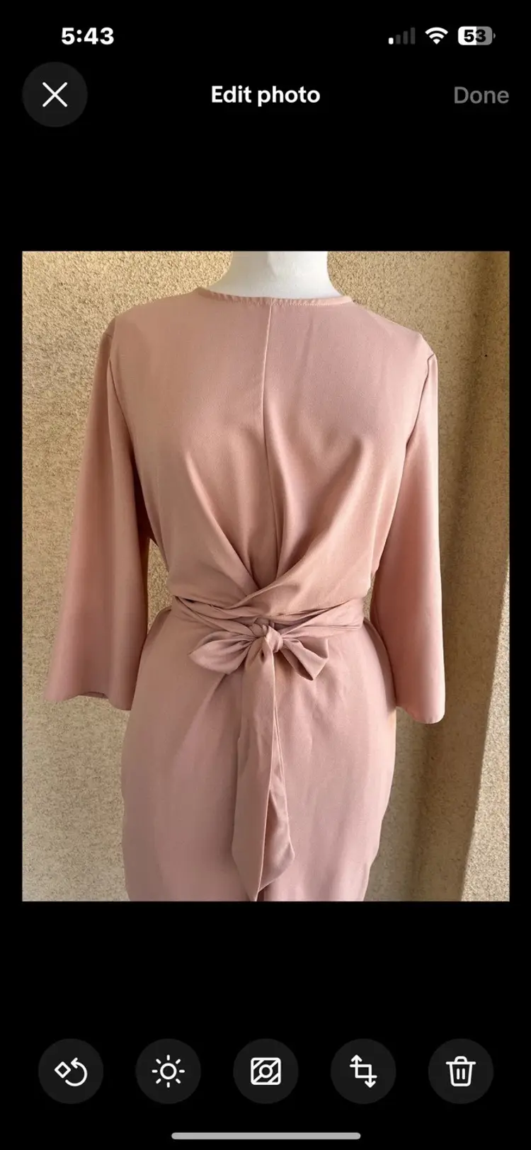 ASOS Women's size 12 pink belted dress classic Workwear Party NEW 3/4 sleeves