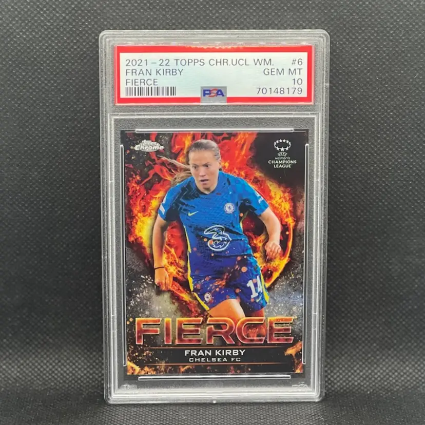 Fran Kirby 2021/22 Topps Chrome UEFA Women Fierce PSA 10 Soccer Card