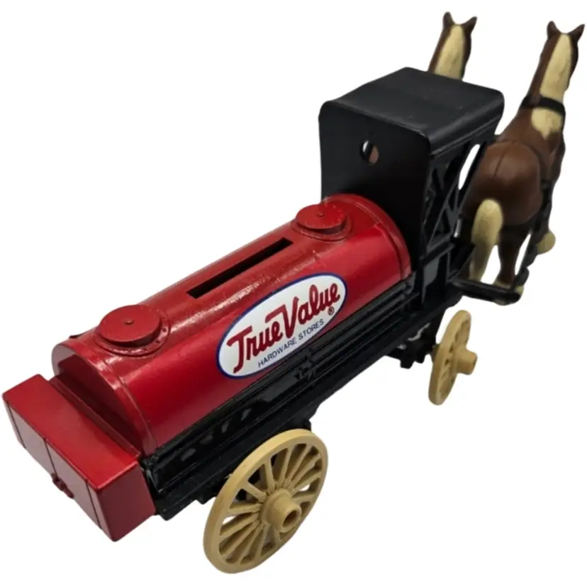 ERTL True Value Red Horse & Wagon Coin Bank with Box