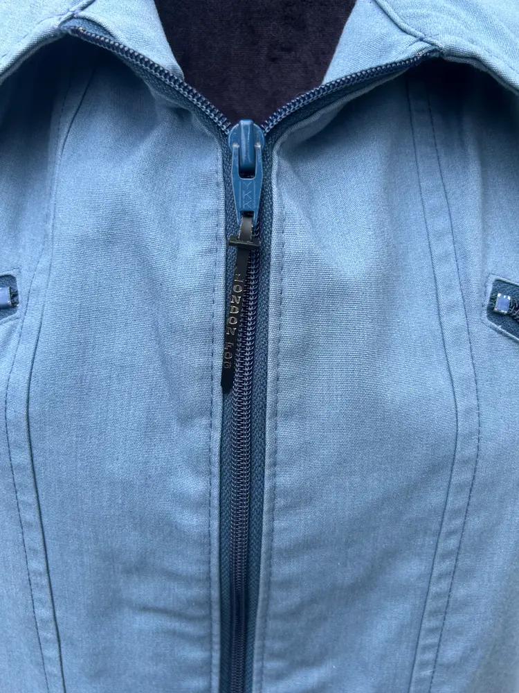 Vintage London Fog Men's Polyester/Cotton Long Sleeve Blue Zip up Jacket XLarge