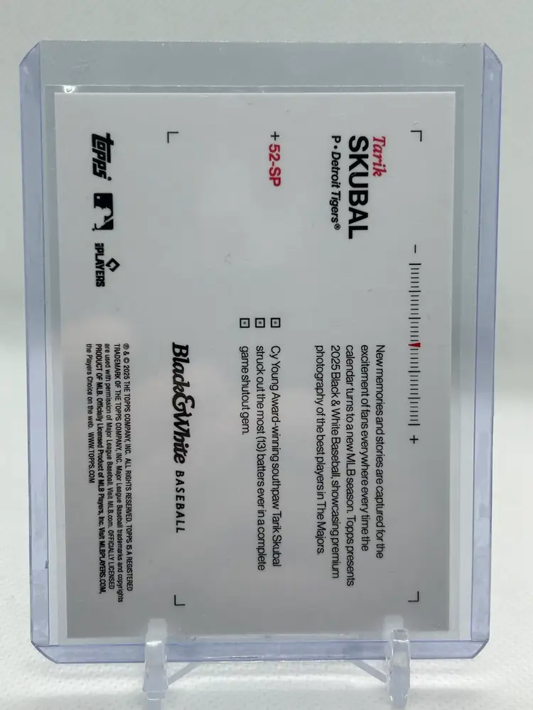 Tarik Skubal 2025 Topps B&W Image Variation SP Detroit Tigers