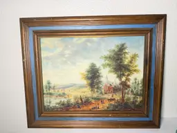 Pastoral Landscape Scene Framed Wall Art