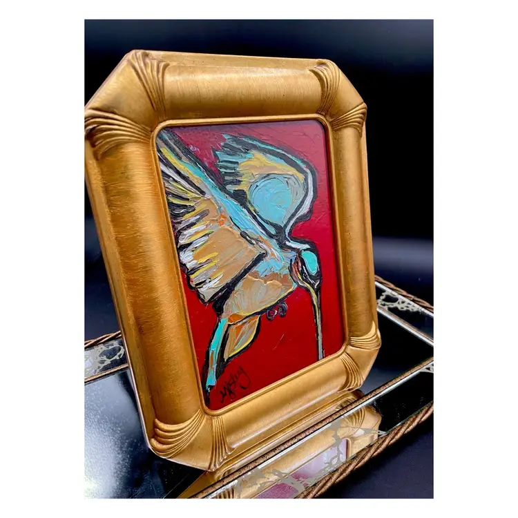 A Little Miracle 
New, Original Hummingbird Painting 
On 5”x7” Watercolor Paper 
In 7”x9” Preloved Frame
With Glass
Bird Art