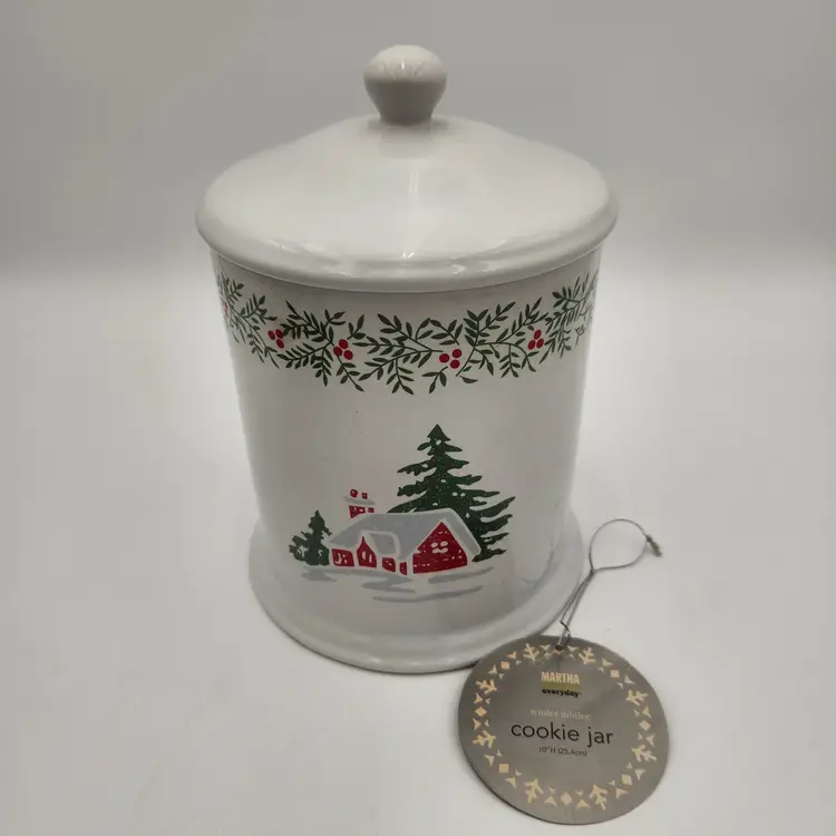 Vintage Martha Stewart Everyday Winter Jubilee Discontinued 10" Cookie Jar