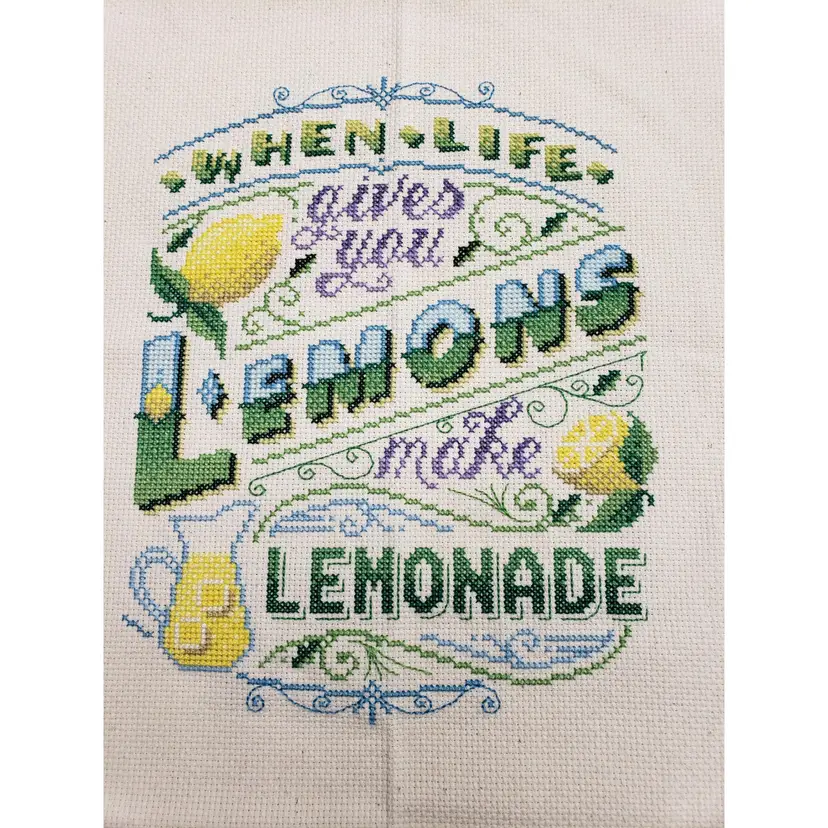 New Finished Cross-stitch Piece "When Life Gives You Lemons..."