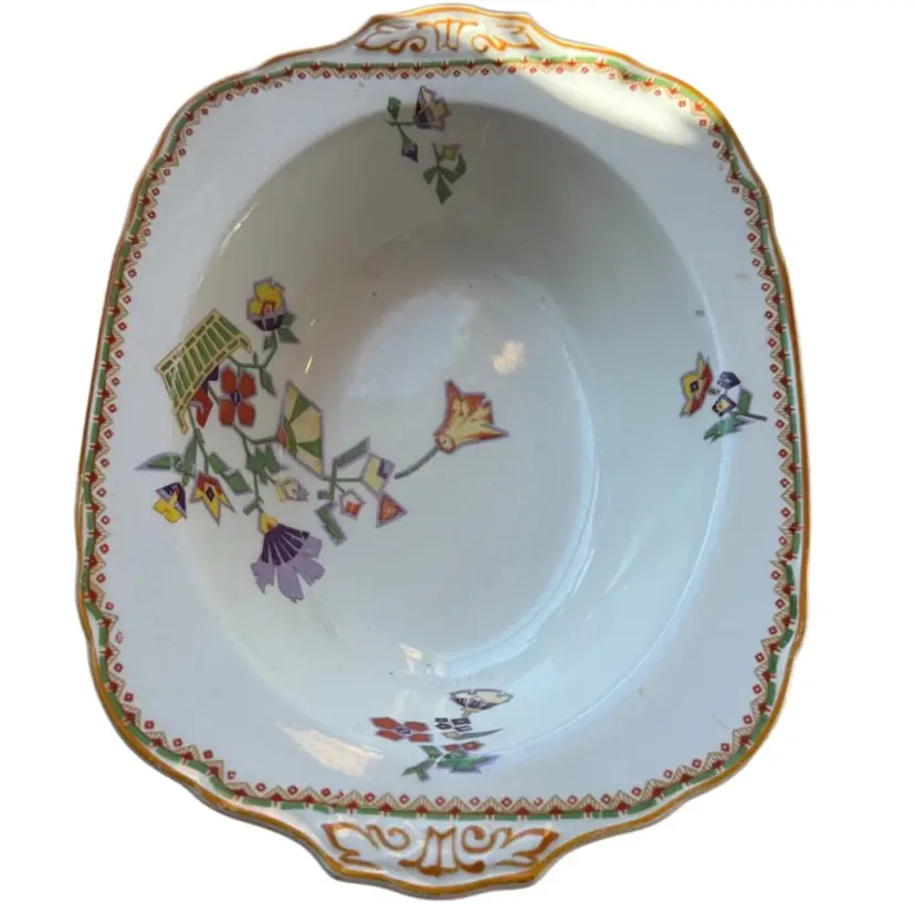 W. H. Grindley ivory white art deco serving bowl.