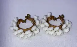 Vintage Milk Glass Screwback Earrings (1” Diameter)