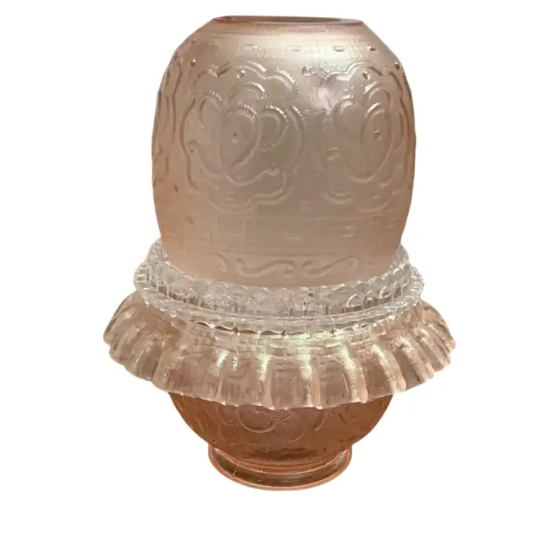 Fenton 3-piece Persian Medallion Velva Rose Iridized 75th Anniversary Edition Fairy Light  6 1/2” X 5”