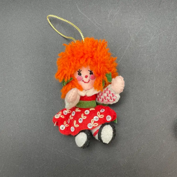 Bucilla #48783 Rag-A-Muffins Christmas Ornaments Completed VTG Raggedy Ann Andy
