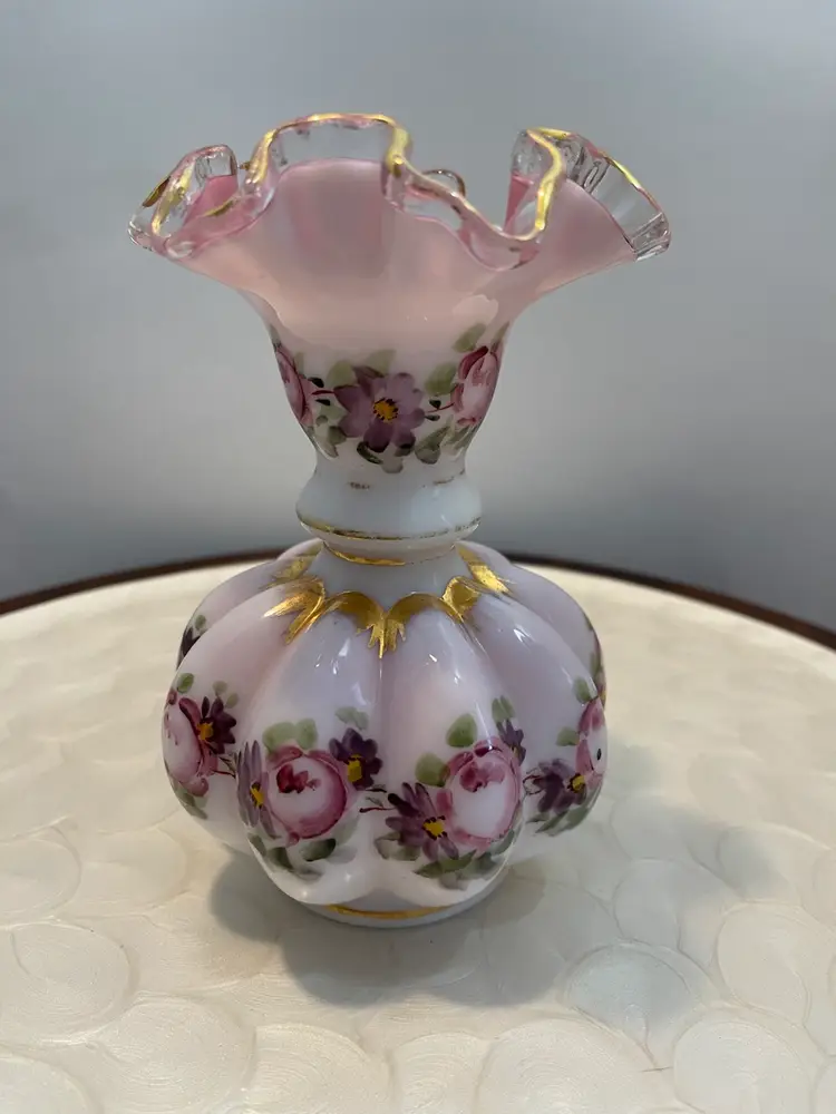 Fenton Charleton Floral Melon Vase