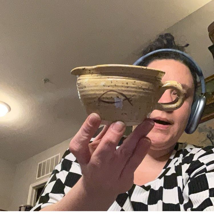 Studio Pottery Christian Fish Creamer / Gravy Boat