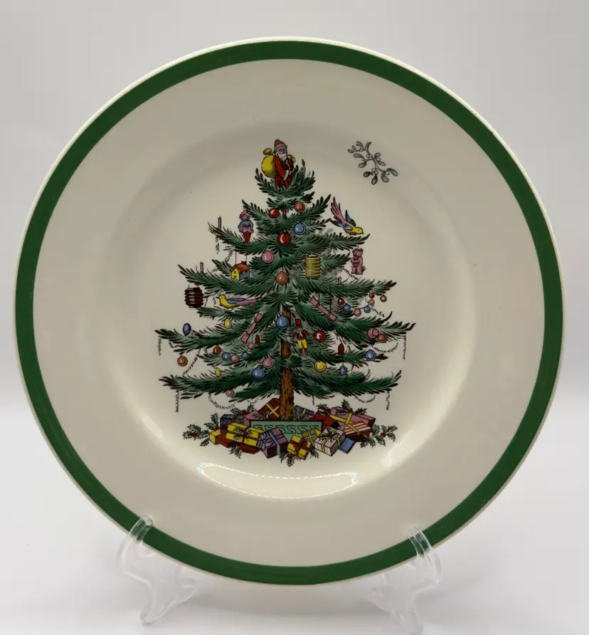 Vintage Christmas Tree Salad Plate, Festive Holiday Decor, By Spode, Made in England