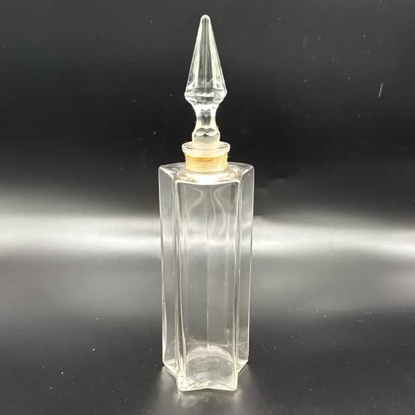 Tall Slender Star Shaped Glass Perfume Bottle