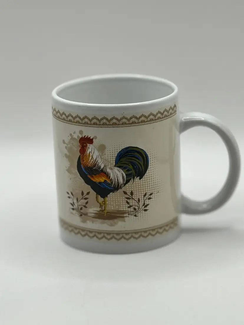 Vintage Rooster Farmhouse Coffee Mug Ceramic, By Always Home International, Made In China