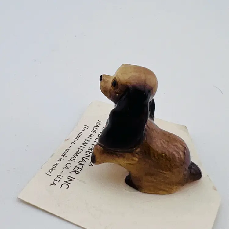 Vintage Retired Hagen Renaker Cocker Spaniel Mama Dog On Original Card 1.25”