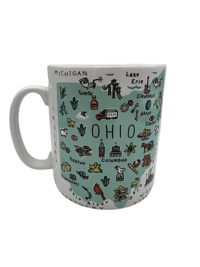 Ohio Map Mug 222 Fifth My Place 27oz Dishwasher Microwave Safe Oversized