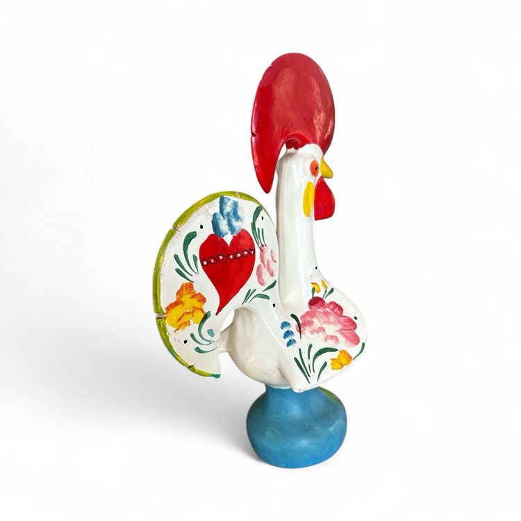 Vintage Hand Painted Dala Rooster Ceramic Figurine