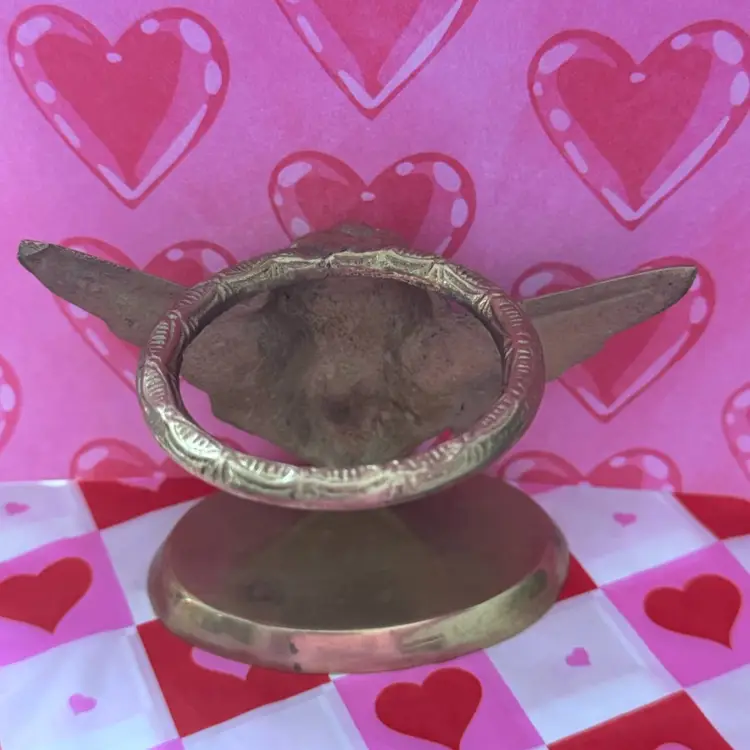 Vintage Brass Cherub Candle Holder