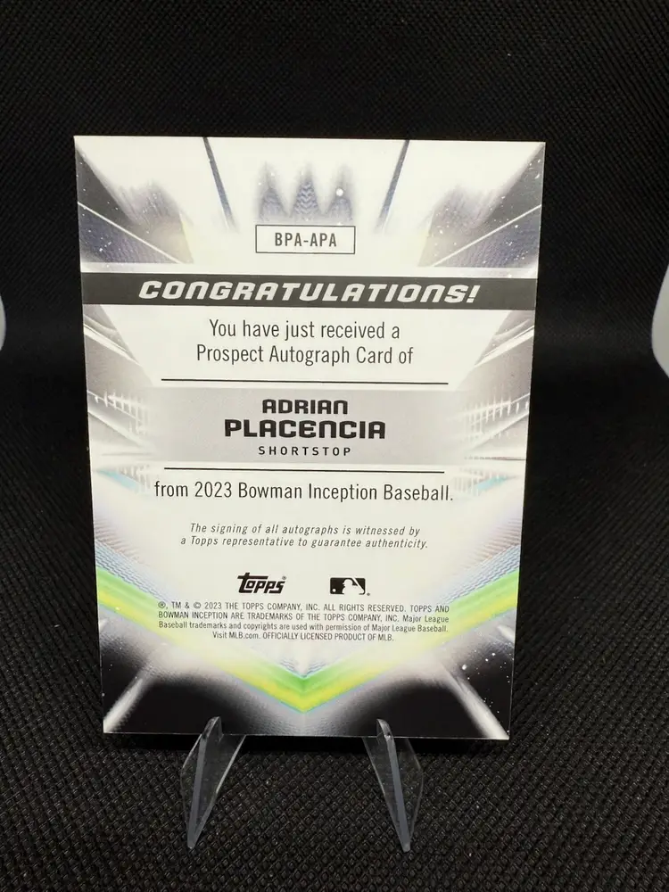 2023 Bowman Inception Adrian Placencia Orange Auto /25 Los Angeles Angels