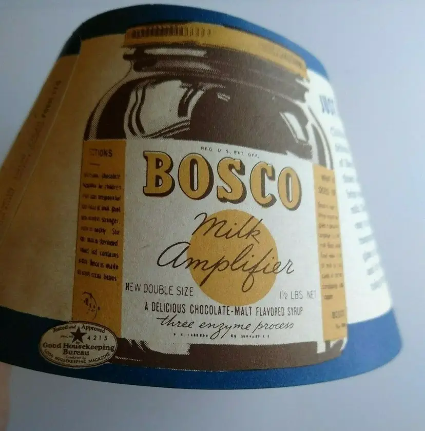 Bosco Syrup Milk Bottle Collar Vintage 1940s Original Dairy Advertising UNUSED
