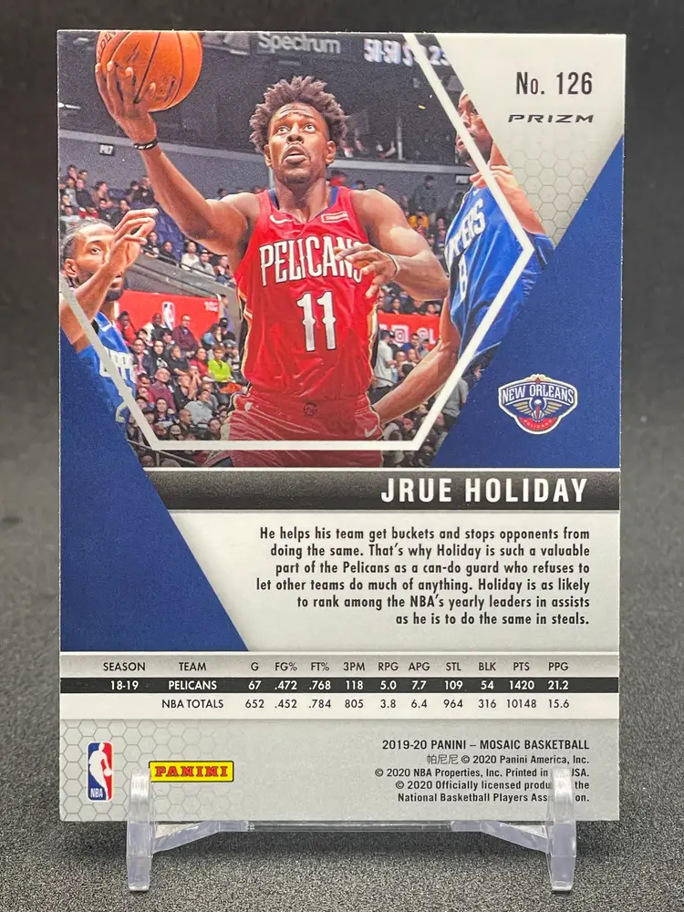 2019-20 Panini Mosaic Basketball - Jrue Holiday Reactive Blue #126