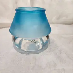 Biedermann blue frosted fairy light votive